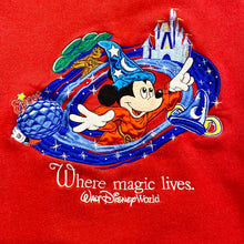 Load image into Gallery viewer, Vintage Walt Disney World “Where magic lives.” Mickey Mouse Embroidery Sweatshirts Woman’s M/L, Kids XL
