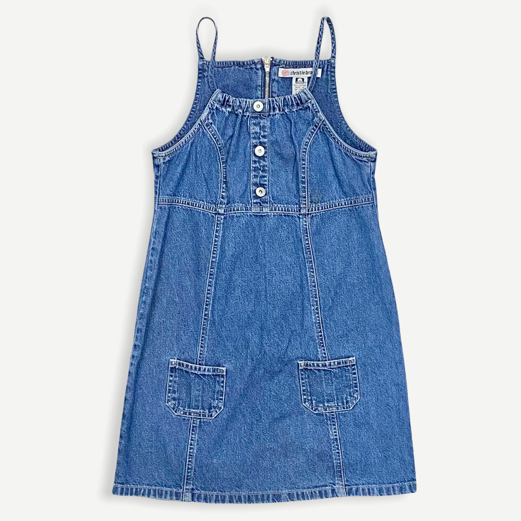 Christie Brooks Medium Wash Denim Halter Neck Dress L(6X)