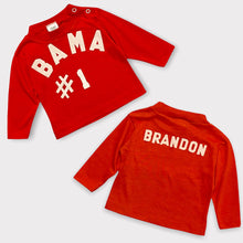 Load image into Gallery viewer, Vintage Sears BAMA #1 BRANDON Red Long Sleeve Shirts 3-9M
