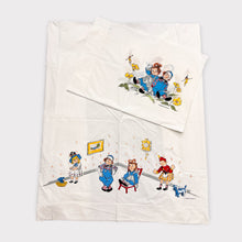 Load image into Gallery viewer, Vintage Raggedy Ann and Andy 1968 Twin Flat Sheet &amp; Pillow Case Set
