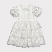 画像をギャラリービューアに読み込む, Vintage Martha’s Miniatures Sheer Lace Frilly Dress White 10 (140cm)
