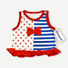 Load image into Gallery viewer, New with Tag Vintage Buster Brown Bow×Striped &amp; Polka Dots Frill Tank 3T
