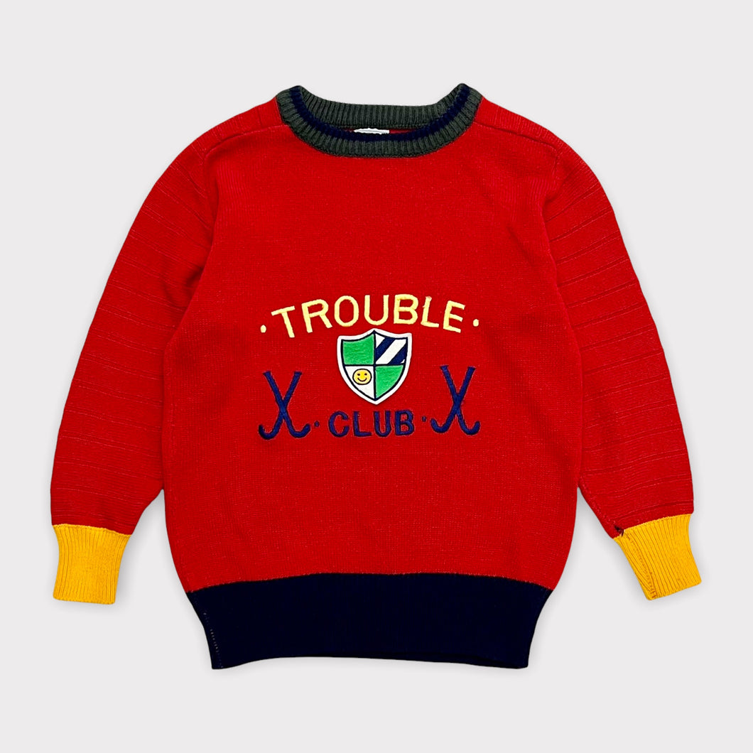 Vintage 60 D St. Hockey Trouble Club Knit Sweater S(8/10) 130-140cm