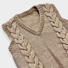 Load image into Gallery viewer, Vintage Hand Knitted Cable Knit Sweater Vest 3/4T (95-100cm)
