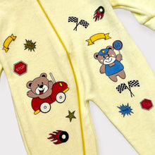 Load image into Gallery viewer, Vintage Bear Footie Jumpsuit, Hat and Bib Set Newborn 50-60cm
