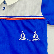 Load image into Gallery viewer, Vintage Yacht Embroidered Blue Shirts 0-3M
