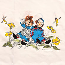 Load image into Gallery viewer, Vintage Raggedy Ann and Andy 1968 Twin Flat Sheet &amp; Pillow Case Set
