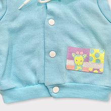 画像をギャラリービューアに読み込む, Vintage Jog Togs Giraffe Patch Pastel Blue Hoodie Sweatshirts Newborn
