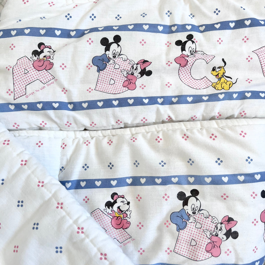 Vintage 1984 Disney Baby Mickey & Minnie Mouse Crib Bed Bumper