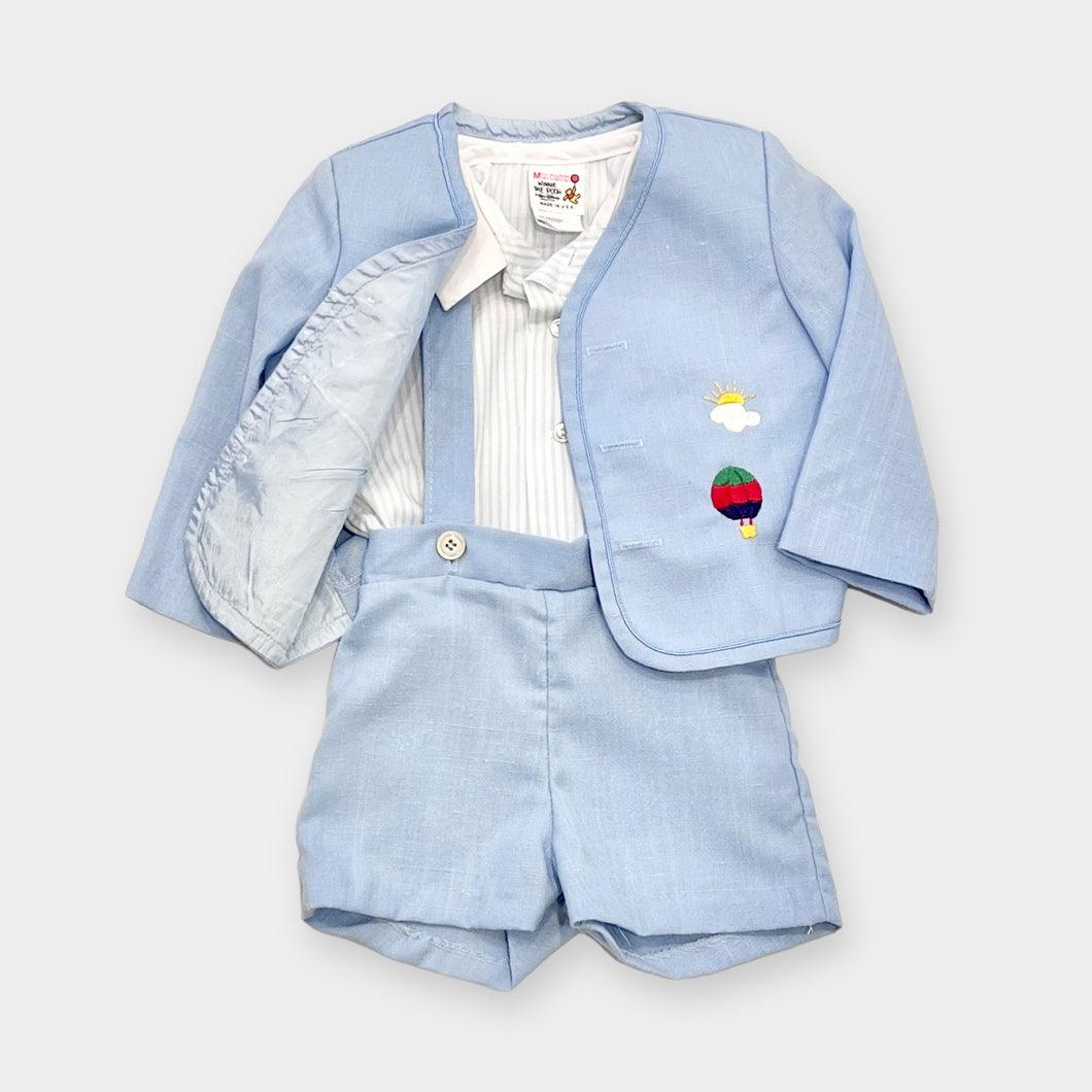 Vintage Winnie the Pooh Outfit Set Pastel Blue M/9-12M (70-75cm)