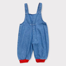 Load image into Gallery viewer, Vintage Cuties By Judy Dinosaur/Basketball Appliqué Denim Overalls 3-6M
