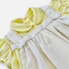 Load image into Gallery viewer, Vintage Butterflies Embroidery Apron Dress Pastel Yellow 9-12M (70-75cm)
