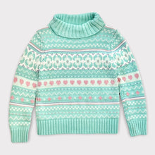 Load image into Gallery viewer, Vintage Sonoma Heart Nordic Knit Turtleneck Sweater 4T (100cm)
