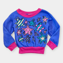 Load image into Gallery viewer, Vintage Spencer’s Star Neon Purple/Pink Sweatshirts 4 (Approx 2T) 80-90cm
