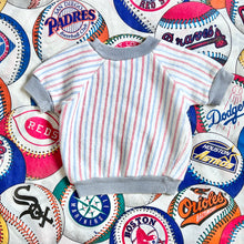 画像をギャラリービューアに読み込む, Vintage Baseball Batter Up Striped Sweat T-shirts 3/6M (60-65cm)
