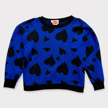 Load image into Gallery viewer, Vintage Randy Hall, Inc. Blue/Black Hearts Sweater M
