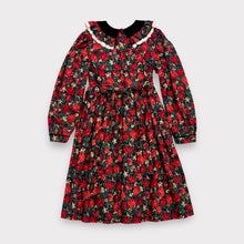 Load image into Gallery viewer, Vintage Holiday Red Floral Dress Approx 8 (130-140cm)
