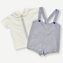 Load image into Gallery viewer, Bryan Embroidered Shirts &amp; Shorts with Suspender set 24M
